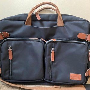 Men's Black Convertible Backpack fits 17.3 Inch Laptop